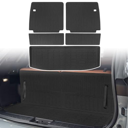 Cargo Liners Backrest Mat for Mitsubishi Outlander 7-Seat Accessories 2022-2025 2026 with Hook&Loop Rear Trunk Mat Rear Seat Back Cover Protector All Weather Anti-Slip Split Dog Liner - size: Backrest Mat + Trunk Mat