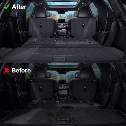 Floor Mats for 2023-2026 Honda Pilot Upgrade Trunk Mat with Backrest Mat All Weather Floor Liners TPE Rubber Cargo Liner Fit for 2026 Honda Pilot Anti-Slip Full Set Automobile Mats Accessories - size: for 2023-2026 Honda Pilot All Mats