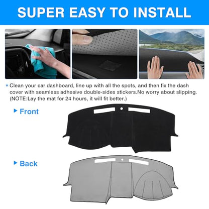 Autorder Dashboard Cover Mat for Chrysler 300 300C 2005-2010 Accessories Dash Cover Upgrade Flannel Dash Mat Sunshade Glare UV Rays Protector - size: 2005-2010 Chrysler 300