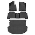 GINOWY- Floor Mats & Cargo Liner for Hyundai Santa FE Sport 2013-2018, TPE Rubber All Weather Protection Mats Santa Fe Sport, Anti-Slip Waterproof Trunk Mat Car Floor Liners Accessories, Black - style: 21) for Hyundai Santa Fe Sport 2013-2018 Full Set