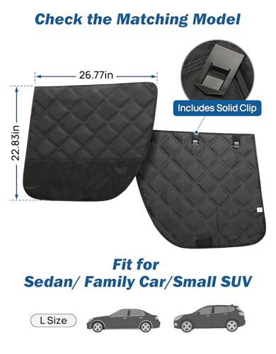 JOYTUTUS Dog Car Door Protector Compatible with Sedan/Family Car/Small SUV, Waterproof & Anti-Scratch Door Protector from Dog Scratching with Storage Pockets (2 Packs Universal Fit) - size: Fit for Sedan/ Family Car/ Small SUV