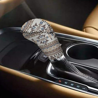 Southwest Aztec Tribal Auto Gear Shift Knob Cover Handbrake Grip Cover 2 Pcs Set Fit Most Cars Sedan SUV Van Truck Car Interior Accessiores for Women Men - color: Southwest Aztec Tribal