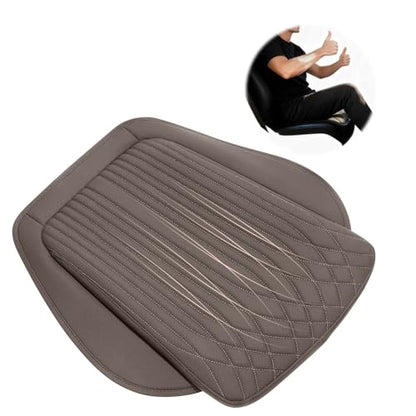 Universal Car Seat Cushion, Nappa Leather Ventilation Hole Breatheable Design for Driver Passenger, All-Season Anti-Slip Bottom Seat Cover,19.49in x 21.26in (1 Pieces/Coffee)
