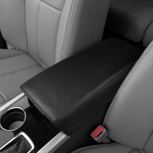 DEYTOP Center Console Cover for Ford Edge 2011-2014 Accessories Armrest Cover for 2013 Ford Edge Accessories Anti-Scratch Leather Armrest Pad Protector (Black) - color: Black