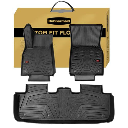 Rubbermaid Floor Mats for Tesla Model Y 2025–2026 Juniper (Not for Standard) | All Weather Rubber Floor Liners Custom Fit Waterproof Heavy Duty Car Mats 1st & 2nd Row Full Set Interior Accessories