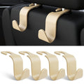 4-Pack Car Headrest Hooks Vehicle Storage Organizer for Purses Handbags Groceries Coats –Holds 55lbs 360° Rotating Simple Design Beige - color: L-Beige