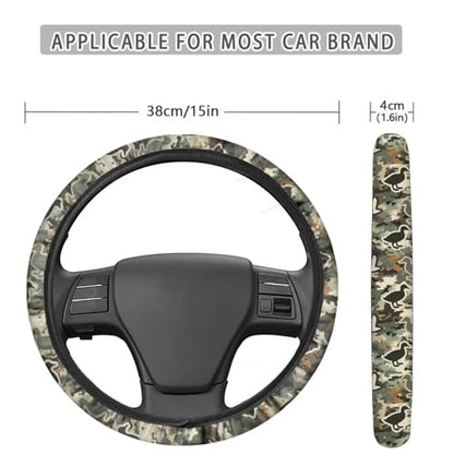 Camo Steering Wheel Cover 15 Inches for Men Duck Neoprene Anti-Slip Car Steering Wheel Grip Wrap Soft Car Accessories Protective for SUV Vehicle Sedan Truck - color: Camo Hunting Duck Print