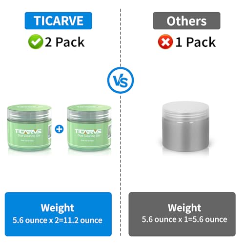 TICARVE 2Pack Cleaning Gel for Car Detailing Vent Cleaner Cleaning Putty Gel Auto Detail Tools Car Interior Cleaner Cleaning Mud for Cars and Keyboard Cleaner Cleaning Slime Green (320g/11.2oz) - color: Green 2 Pack
