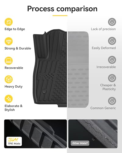 3W Floor Mats for Chevrolet Trailblazer 2021-2025 2026 (AWD Only),TPE All Weather Floor Liners Custom Fit Chevy Trailblazer Accessories 1st and 2nd Row Durable Black - size: Chevy Trailblazer 2021-2026 Floor Mats