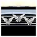 3PCS Bling Butterfly Car Air Vent Clips, Crystal Rhinestone Car Vent Clip, Cute Diffuser Car Vent Clip, Car Interior Decoration Charm Accessories for Girl Women (White)