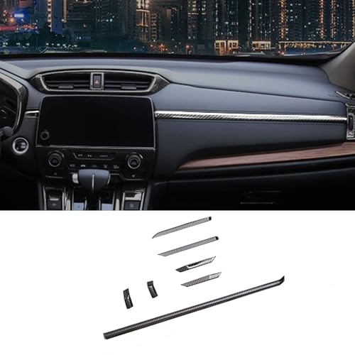 XITER 7PCS ABS Car Interior Center Consoles Instrument Panel Stickers Dashboard Cover Strips Accessories for Honda CRV 2017 2018 2019 2020 2021 2022,Carbon Fiber - color: Carbon Fiber, size: 7PCS Center Console Trim Cover