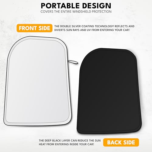 EcoNour Tesla Windshield Sun Shade for Model 3/Y 2017-2026, Foldable Front Window Sunshade Heat & UV Blocker for Tesla Interior Accessories - size: Custom Size - Tesla Model-3 & Model-Y