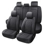 WELLDO Nappa Faux Leather Car Seat Covers Full Set, Waterproof Non-Slip Seat Protector, 0.28in Thickened Cushion, Airbag Compatible Universal Seat Covers for Cars SUV Truck Pickup, Black