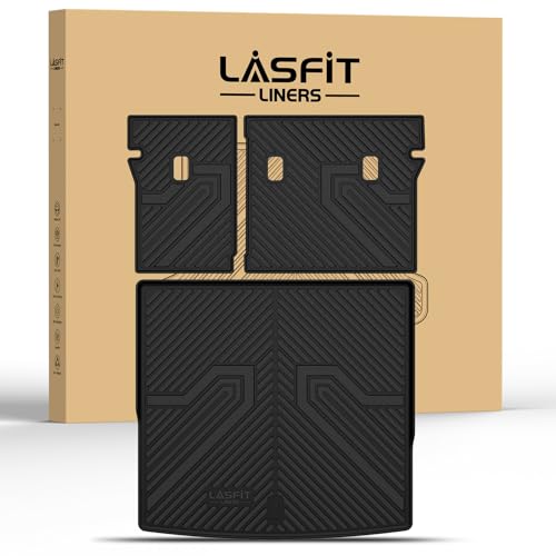 LASFIT Cargo Mat & Seatback Mat for Volkswagen Tiguan 2025-2026, Custom Fit All-Weather TPE Rubber Backrest & Trunk Mats for VW Tiguan Accessories, Waterproof, Easy to Clean, Black - size: 2)2025-2026|For VW Tiguan|Backrest & Trunk