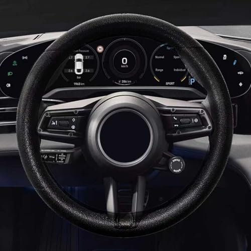 Car Steering Wheel Cover, Silicone Non-Slip Steering Wheel Protector, 13/14/15/16 inch Ultra Thin Steering Wheel Protective Covers for Women Men, Universal Vehicle Accessories (Black) - color: Black