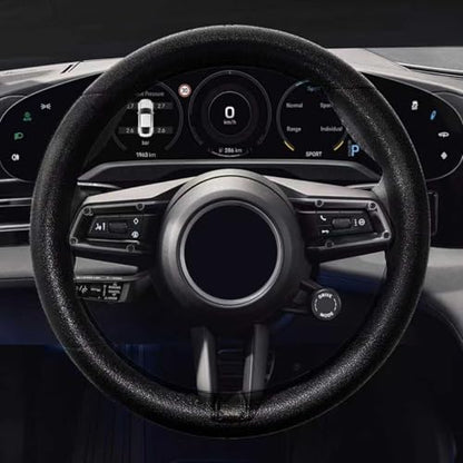 Car Steering Wheel Cover, Silicone Non-Slip Steering Wheel Protector, 13/14/15/16 inch Ultra Thin Steering Wheel Protective Covers for Women Men, Universal Vehicle Accessories (Black) - color: Black