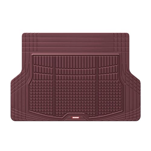 Motor Trend FlexTough Rear Cargo Mat – Heavy-Duty Trimmable Car Trunk Mat for Back of SUV, Universal Rear Cargo Liner for SUV, Flexible Trunk Liner, Automotive Floor Mats & Cargo Liners (Burgundy) - color: Burgundy