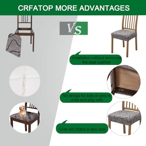 CRFATOP Printed Dining Room Chairs Seat Covers Set of 4 with Soft Bench Chair Cover Stretch Kitchen Chair Slipcover Washable Seat Cushion Slipcover Protector for Hotel Ceremony Banquet Wedding, 10 - color: Printed 10