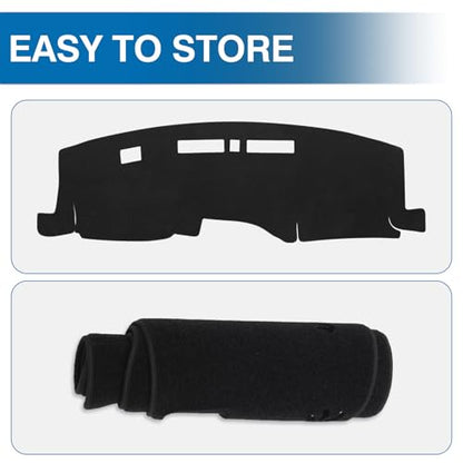 KUST Black Dash Cover for Chevy Chevrolet Silverado/GMC Sierra 1500 2022-2025 2026 & Silverado/Sierra 2500HD 3500HD 2024-2026 (Not for Denali Version) (Only fits 13.4-inch Touch Screen) - size: Silverado 22-26(Black)