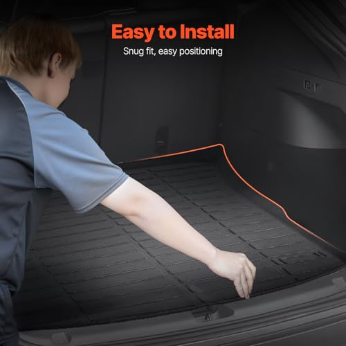 VEVOR Cargo Mat Compatible with Tesla Model Y 2020-2024, Precise Fit Trunk Mat for SUVs, TPE Trunk Protector Replacement, Black (1PCS) - style: Tesla Model Y 2020-2024