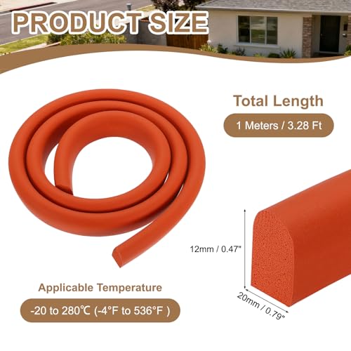 uxcell 3.28 ft Foam Backer Rod, 0.47" x 0.79" D-Shaped Solid Joint Filler, Foam Seal Strip for Caulk Saver, Rope Caulk Cement Crack Filler, Red - size: 3.28 ft x 0.47" x 0.79"