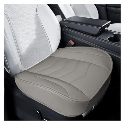 Luxury Faux Leather Car Seat Cover - Anti-Slip Waterproof Drive Seat Cushion Car Front Bottom Seat Cover with Storage Pocket - Universal Full Wrap Seats Protector for Cars SUV Trucks (Gray) - color: Gray