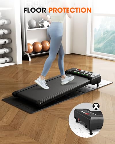 Stepwaver Walking Pad Mat for Carpet Floor, 68"x24", Treamill Mat for Hardwood Floors, High Density, 1/4 Thickness, Folable, Floor Protection Mats for Bike, Elliptical, Treadmill - size: 68"L x 24"W x 0.25"Th