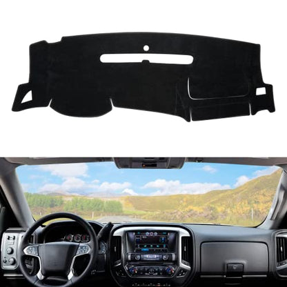 Dashboard Dash Cover Mat Carpet Compatible with 07-13 GMC Sierra Chevy Silverado(LSLT,or Work Truck ONLY) with Two Glove Boxes(Black) - size: 2007-2013 GMC Sierra
