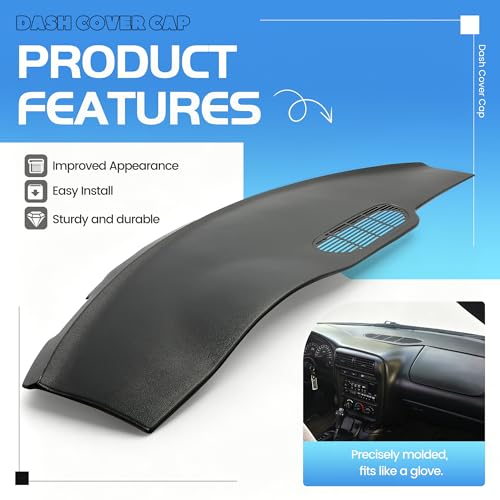 ECOTRIC Dash Cover Cap Compatible with 1997-2002 Camaro/Pontiac Firebird Dashboard Cover Bezel Overlay Black