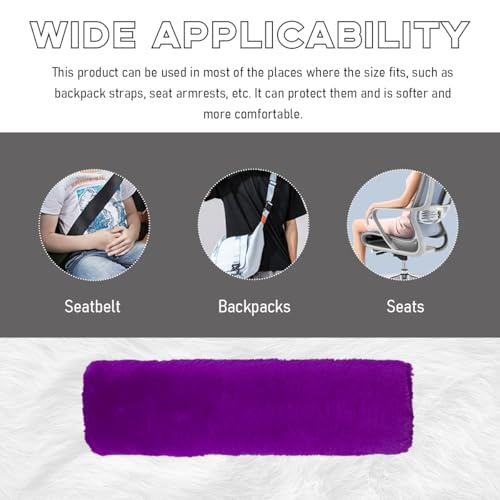 2 PCS Seat Belt Shoulder Pads, Soft Fluffy Plush Seat Belt Shoulder Strap Covers, Comfy Warm Seat Belt Strap Cover Shoulder Cushion for Adult Children, Car Accessories (Purple) - color: Purple