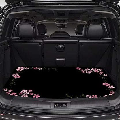 Universal Car Trunk Mat 29" x 39", Pink Cherry Blossoms All Weather Trunk Protection Cargo Liner, Durable Cargo Mat Rear Trunk Liner, Stylish Vehicle Interior Accessories Suitable for Most Car Models - color: Pink Cherry Blossoms
