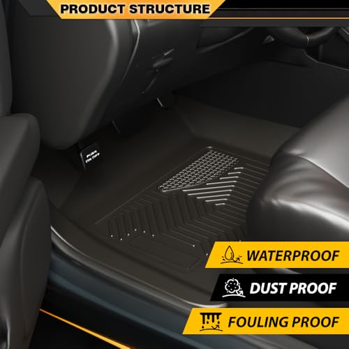 G-PLUS TPE Cargo Liners Black Compatible with Toyota Tacoma Double Cab 2005-2015 All Weather Full Cover Protection 1st & 2nd Row Floor Liner - size: Fit Toyota Tacoma 2005-2015 | Double Cab | 3PCS