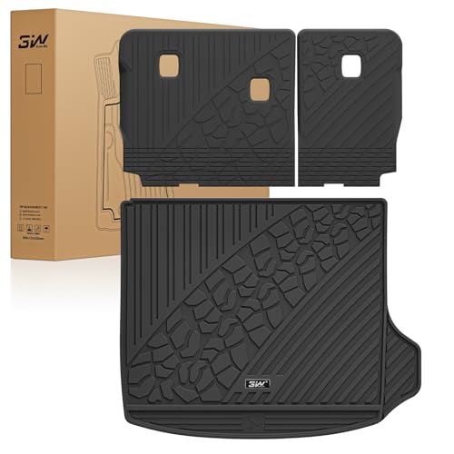 3W Cargo Mat & Backrest Mats for 2022-2025 2026 Jeep Grand Cherokee Accessories, Full Coverage All Weather Trunk Cargo Liner with Backrest Protectors (Include 4xe Not for L or WK), Black