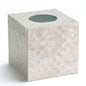 CHI AN HOME 5.5” Capiz Tissue Box Cover, Square Decorative Tissue Holder with Bottom Slider, Handmade Bathroom Accessories, Elegant White Cube for Vanity, Bedroom, Office & Coastal Décor (Natural) - size: Square