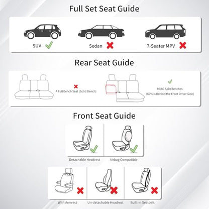 Huidasource Car Seat Covers Fit for Toyota RAV4, Full Coverage Waterproof Leather Seat Cushion Covers Full Set Fit for 2013-2018 Toyota Rav4 XLE LE XLE Premium Limited (Not for Hybrid, Black)