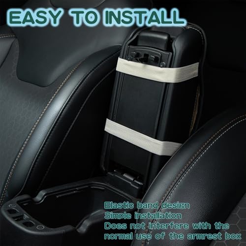 Embroidered Flowers Black Cute Daisy Car Armrest Storage Box Mat,Embroidered Car Center Console Cover, Car Armrest Seat Box Cover Accessories Interior Protection for Most Vehicle, SUV, Truck, Car