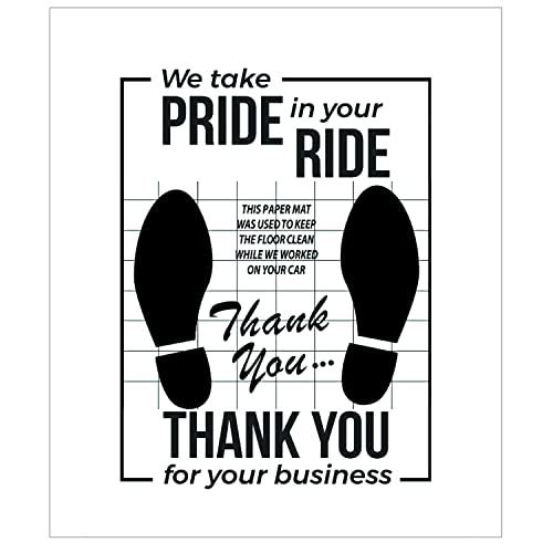 White Car Paper Floor Mats : 50 Pcs Disposable Floor Cars Auto Vehicles Automotive Mat Covers Protector Detailing Detail Wash Temporary Sticky 16x20inch, fzp202