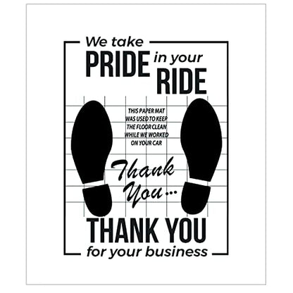 White Car Paper Floor Mats : 50 Pcs Disposable Floor Cars Auto Vehicles Automotive Mat Covers Protector Detailing Detail Wash Temporary Sticky 16x20inch, fzp202