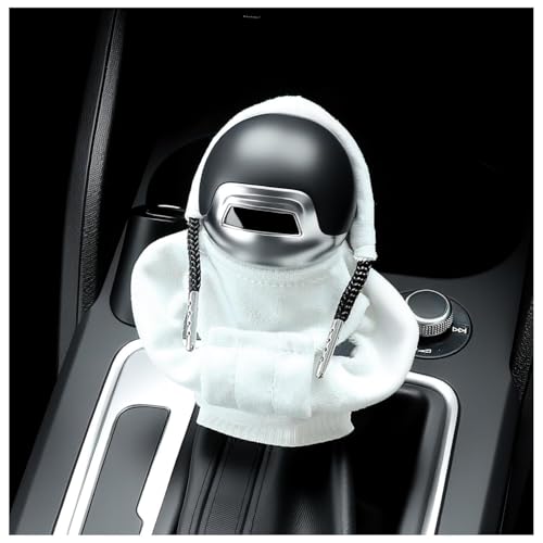 OFBAND Funny Car Gear Shift Cover,Cute Car Gear Shift Hoodie as Christmas Cars Decorations,Universal Soft Shifts Knob Cover Protects from Wear & Dust (White) - color: White