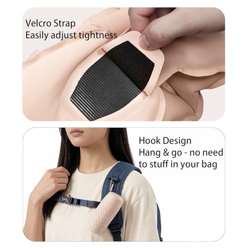 SUFU Ultra-Light Travel Neck Pillow - 68g Lighter Than Phone, 360° Neck Support, Adjustable Softness, 2-in-1 Inflation & Storage, Ideal for Airplane/Business Travel,Pink