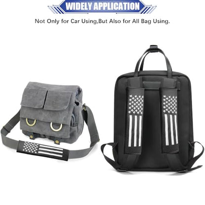 JDDRY 2PC Car Seat Belt Covers Pads,Seatbelt Strap Cover,Seat Belt Shoulder Strap Pads,Carbon Fiber Leather Car Interior Accessories(2Pack,Black-USA Flag)
