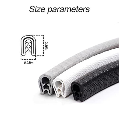 XINLIYA Universal Car Door Edge Guards, 16Ft Rubber Seal Protector U Shape Trim for Most Cars, Aluminum Boat Edge Protection (Black) - color: Black