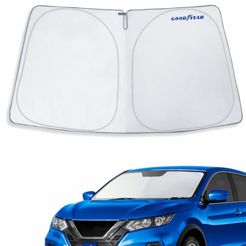 Goodyear Foldable Windshield Sunshade for Nissan Rogue Sport 2017-2022 SUV, Car Accessories, Sunshade Cover, Sun Shade Car Windshield, Window Sun Blocker - GY008351 - color: For Nissan Rogue Sport 17-22