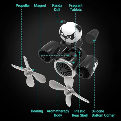 Car Air Freshener Pilot Twin Rotating Propeller, Cute Auto Fan Diffuser Air Outlet Car Vent Clip Fresheners, in-vehicle Fun Rotating Accessories Automotive Air Fresheners Decoration