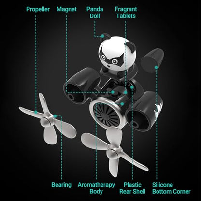Car Air Freshener Pilot Twin Rotating Propeller, Cute Auto Fan Diffuser Air Outlet Car Vent Clip Fresheners, in-vehicle Fun Rotating Accessories Automotive Air Fresheners Decoration