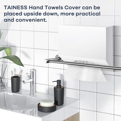 Acrylic Hand Towel Box Cover Compatible with Kleenex Disposable Hand Towels Wall-Mounted Paper Towel Dispenser Suitable for Tabletop, Bathroom, Car, and Office Use Valentine's Day Gifts (White) - color: White