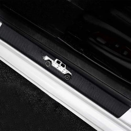 4 Pieces Car Door Sill Protector,Carbon Fiber Threshold Anti-Scratch Sticker Door Edge/Rear Guard Protection White - color: 4pcs-t-j-G-WHITE
