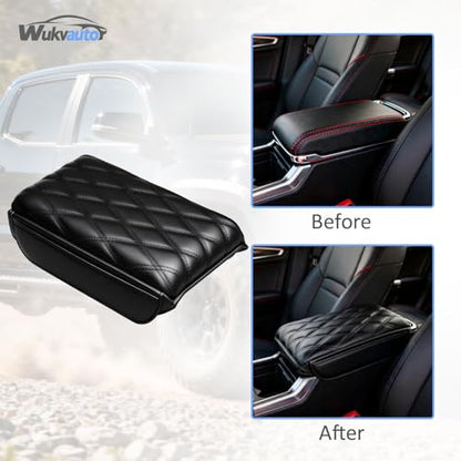 Center Console Cover for 2024-2026 Toyota Tacoma Center Consolce Cover 2025-2026 Toyota 4Runner Armrest Cover Cushion Pad for Toyota Tacoma Accessories PU Leather
