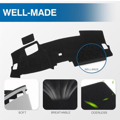 KUST Black Dash Cover for Honda CR-V CRV 2023-2025 2026(with HUD) Polyester Dashboard Cover Non-Slip Interior Accessories for Honda CRV CR-V Custom Fit Dash Mat Sunshade No Glare - size: For CRV 23-26