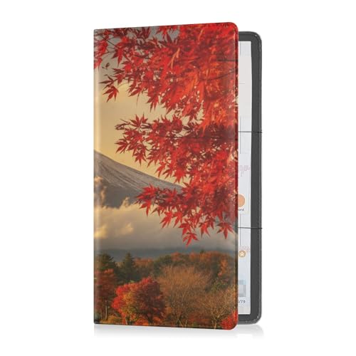 linqin Car Registration and Insurance Card Holder, Fuji Moutain Glove Box Organizer Card Document Wallet - color: Fuji Moutain